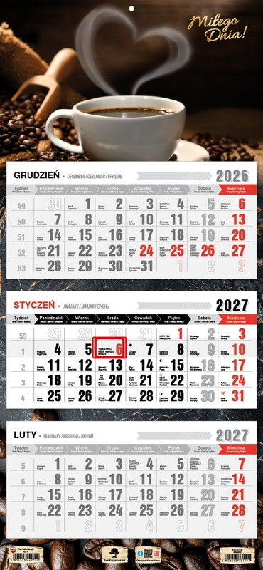 Kalendarz trójdzielny KT-2 Premium (wypukła główka) Pan Kalendarzyk